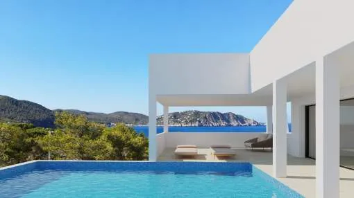 Beautiful open sea view villa under construction - Es Figueral - Sta Eulalia. Beautiful open sea view villa under construction - Es Figueral - Sta Eulalia.